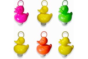 DOZER 6 Canards en Plastique avec Crochet - Couleurs Assorties (6 Canards avec Poids et Crochet - Couleurs Assorties) Jeu de Pêche au Canard