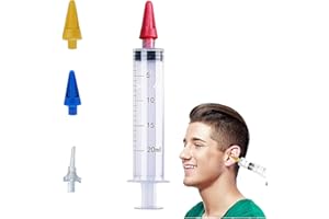 Anguxer Pulitore Orecchie con 4 Punte a Getto Quintupla, Kit Siringa Pulisci Orecchie, Pulitore Intelligente per le Orecchie per Rimuovere il Cerume Facile da pulire per Bambini e Adulti
