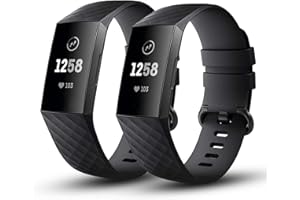 ZUOQIANG 2 PCS Bracelet de Remplacement, Compatible avec Bracelet Fitbit Charge 4/Fitbit Charge 3, Bandes de Sport Réglable en Silicone pour Femmes Hommes