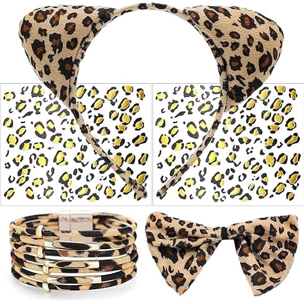 ViEinkaufen Leoparden-Kostüm-Set (7-teilig) – Für Karneval & Mottopartys