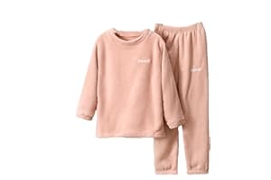 RUITOTP Ensemble Pyjama en Flanelle Chaud pour Enfant Fille Garçon Haut Col Rond & Pantalon Vêtement d'intérieur Maison Nuit Polaire Epais Hiver Chaud 6 Mois-14 Ans