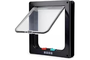 KIUIOM Porticine Facile Montaggio,Gattaiola per Gatti,Porta di Ingresso e Uscita per Cani e Gatti,Porticina per Gattis, Sportello Muro,per Porte Interne Esterne, Gattaiolas con Magnetico(Nero)