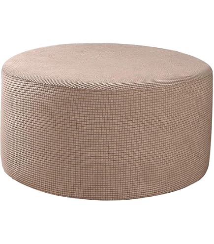 Copri Pouf Rotondo Elasticizzato Fodera for Ottomana