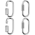 CBTONE 10-Pack D-Shape Locking Carabiner – 2.4" Black Stainless Steel Quick Link, M6 1/4", 875 Lbs WLL