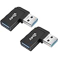QIANRENON USB 3.1 90°Angle Adapter 10Gbps USB 3.1 Male to Female Left Angle L-Shaped Connector USB A 3.1 Data Transfer Converter Coupler, 2PCS(Left Angle Side Bend)