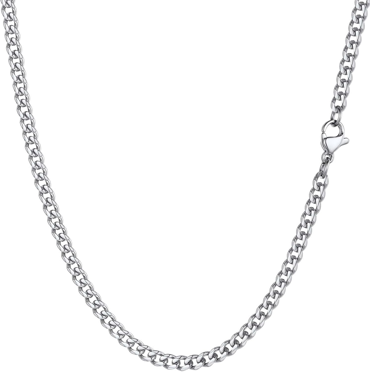 PROSTEEL Collar de Cadena Cubana 3mm/6mm/9mm/12mm Ancho y 36-76cm de Longitud Opcional Acero Inoxidable Chapado en 18K/Metal 