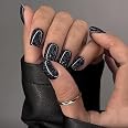 24 Press On Nails Almond Schwarz | Künstliche Fingernägel Zum Aufkleben Inkl. Klebepads & Zubehör