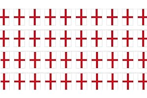 HYX 10m / 33ft St George’s Cross Bellingham England Bunting 25 Polyester Flags All Weather Team England Supporters for Sport Events National Festivals Home Celebrations Street Parties (1 Pack)