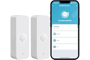 PHOVOLT Sensor de movimiento WiFi: detector de movimiento inteligente con notificaciones de aplicaciones, sensor de contacto inalámbrico para automatización inteligente del hogar, funciona con Alexa Echo (2