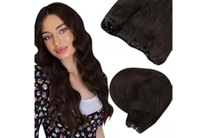 LaaVoo Extension Capelli Veri Microring Beads Marrone Scuro 50g 40 cm EZE Micro Weft Capelli Veri Umani Extension Micro Rings Naturali #2