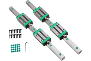 DIBOTISCNC HGR20 500mm Linearschiene 2 Stück Linearführung mit 4 Stück HGH20CA Schlittenschieberblock 20mm lineare Schiene Gleitset Set für DIY 3D-Drucker und CNC-Maschinen