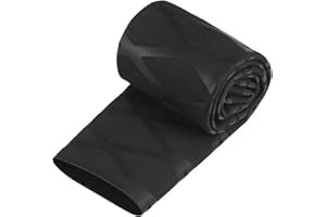 TOP-VIGOR Tubo Termorretráctil 30mm con, Longitud 0.5 m, Relación 2:1, Aislante Eléctrico Impermeable para Reparaciones de Cables, Conectores, Manguito Rayas Negras