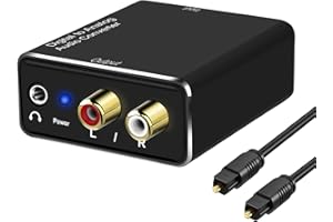 Giveet Digital to Analog Audio Converter, DAC Digital SPDIF Optical (Toslink) to Analog L/R RCA & 3.5mm AUX Stereo Audio Adapter with Optical Cable for TV Box DVD PS3/PS4 Xbox Amp Home Cinema