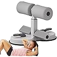 SKYFUN (LABEL) Portable Sit Up Bar | Floor Aid Machine Exercise Bar with 2 Strong Suction Cups - Adjustable Foot Holder, Push Up Home Gym Calisthenics Equipment for Abs Workout, Men Women Fitness (Grey)