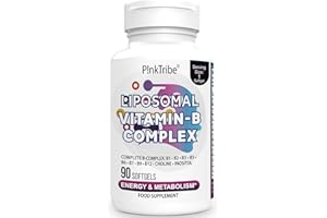 P!NKTRIBE Liposomal Vitamin B Complex Softgels - 9 Methylated B Vitamins for Easily Absorbed, Vitamin B6, Folate & Inositol, 10x Better Absorption, 90-Day Supply, 90 Softgels (Pack of 1)