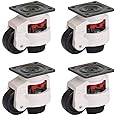 Nisorpa Leveling Machine Castors,4 Pcs Retractable Leveling Caster Wheel,GD-80F Heavy Duty Workbench Swivel Castors,Leveling Wheel for Furniture, Workbench, Welding Table,Loading Capacity 2000KG
