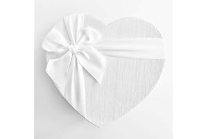 NEOFLEUR Set of 3 Heart Florist Gift Boxes, Flower Box with Silk Ribbon Bow. Jet Black, Valentine Red, Charcoal Grey & Pearl White.. Heart Flower Gift Box (Ivory White)