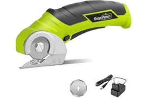 Forbici Eletttriche Senza Fili、SnapFresh 4V Mini Cutter、Taglierina Rotativa x Tessuto e Stoffa、Taglierina x Tappeti e Cartone c/Lama di Recambio