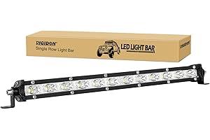 RIGIDON 1 Pcs Barra de luz led, 12V 24V 13 pulgadas 60W, Unica fila delgado barras luminosas led para off road camión coche ATV SUV 4x4 barco, Lampara foco, Faros trabajo 6000K Blanco