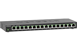 NETGEAR Switch Gigabit a 16 porte, Switch Ethernet GS316 - Montaggio desktop o a parete e garanzia limitata a vita