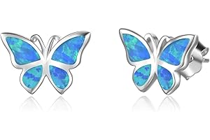 Winnicaca Butterfly Opal Sterling Silver Necklace Gift for Women