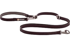 RUFFWEAR Laisse pour Chien à Longueur réglable, Switchbak Leash, avec 2 Clips de Verrouillage, Porté à la Taille, sur l'épaule, Tenu à la Main, Double Clip, 0,8 m à 2,1 m, Granite Grey