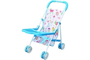 Duqulle Poussette Pliable pour Poupées Toddl-ers | Jeu Rôle Poupées Jouets Y Poussette | Poussette pour en-fants pour Bibi | Convient Aux en-fants 2 Ans Et Plus Biset