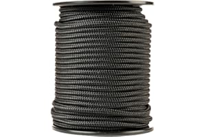 ‎SNURO SNURO Nylonseil (6mm, 50m, schwarz) - Paracord aus robustem, geflochtenem Polyamid - Verschleißfest und stark - Bruchkraft 622kg