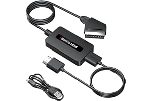 SUNNATCH Convertisseur Péritel vers HDMl, Convertisseur Scart vers HDMI, Full HD 720P/ 1080P