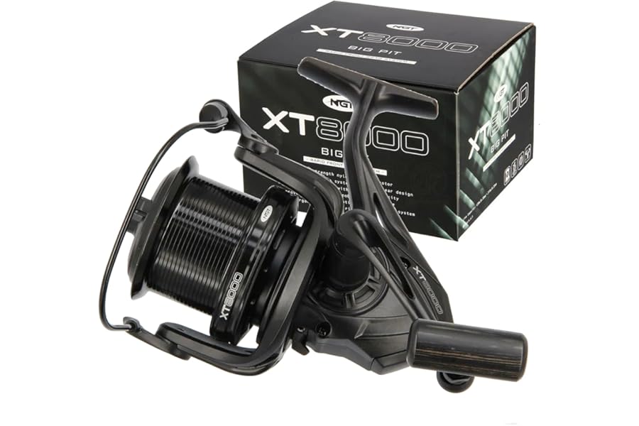 NGT XT-8000 Big Pit Carp Fishing Reel - Black, Quick Drag