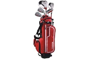 FAZER Junior J TEK Kids Golf Package Set with Oversize Driver, Irons, Putter, Bag & Headcovers - Lightweight Graphite Shafts, Soft Grips - Kids Starter Golf Clubs