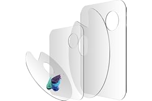 BOHUIZ 4PCS Clear Acrylic Paint Palette, Clear Paint Pallet with Thumb Hole, Easy Clean Non-Stick Artist Pallet for Oil Watercolor Craft DIY Art Painting Palette for Adults Kids