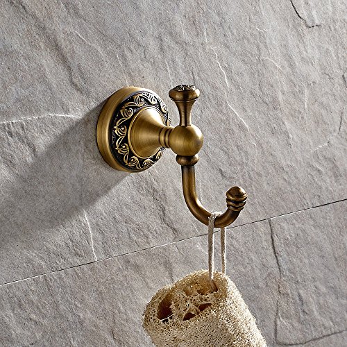 Weare Home Klassic Einzeln Handtuchhaken Handtuchhalter Handtuchstangen, Retro Solide Kupfer mit Einschnitt Bronze Beschichtung Wandmontage Haltbar für Küche Badzubehör Badaccessoires Dekor - 2