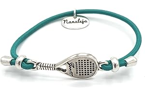 Pulsera raqueta padel - (goma verde) - Nanaleja - padel accesorios - pulsera pala padel - regalos originales de padel - pulseras gomas elásticas colores - unisex - hecha en España a mano