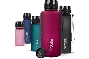 720°DGREE Bottiglia d'Acqua “uberBottle“ +Setaccio Frutta - 350ml, 500ml, 650ml, 1l, 1,5l - Tritan Senza-BPA, Prova Perdite - Il Borraccia Sportiva, Fitness, Ciclismo, Palestra, Scuola, Università