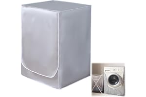 EUACESRY Waschmaschinenabdeckung für den Außenbereich, wasserdicht, Abdeckung für Waschmaschine, Trockner, Slim Staubschutz, mit Öffnung vorne, Edge Reißverschluss, Waschmaschinenabdeckung für den Innen- und
