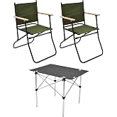 Exent, 2 Adet 120 Kg kapasiteli Katlanır Kamp Sandalyesi ve 50x70 Kamp Masası Seti-2-AS-5070