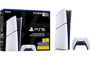 Playstation Sony, 5 Édition Numérique, PS5 avec 1 Manette Sans Fil DualSense, Couleur : Blanche
