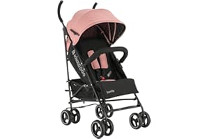 KIKKA BOO KikkaBoo Silla de Paseo BEETLE, Carrito hasta 22 kg, Plegado, Ligero y Compacto, Rosa