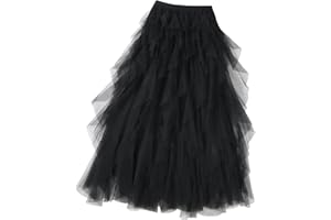 hehiy Damen Karneval Kostüm Tüllrock 50er Tütü Rock Kurz Ballett Unterrock Crinoline Petticoat Tutu TüLlrock Damen Weiß TüTü Damen Orange TüLlrock Damen Rot XXL