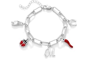 Seleneva A-Z 26 Lettera Iniziale Fortuna Bracciale Pendenti per le Donne Ragazze Idee di Personalizzazione Braccialetto,Figlia Sorelle Amici Amante Braccialetti Regalo di Compleanno Natale Laurea