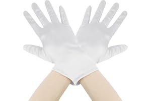LEISLAM Satin Gloves,Guantes Para Mujer,Guantes De Satén Elegantes,Guantes Mujer Vintage,Guante De Fiesta De Noche Vintage,Guantes De Disfraz,Guantes Halloween,Años 20 Fiesta Disfraces,Guantes Halloween Mujer