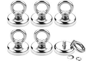 Xingsky Juego de 6 Iman de Neodimio, 35 kg Fuerza de Tracción Imán Neodimio Potentes 32 mm de Diámetro Imán Potente