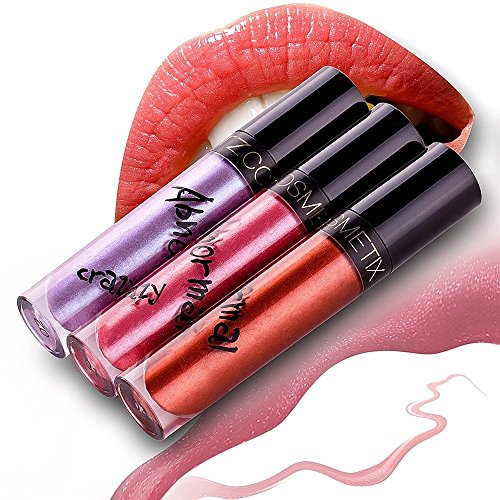 Lipglosse Lippenstift Set, VALUE MAKERS® Metallische Farben Matte Liquid Lipstick(Metallisches Korall-Rosa,Metallisches Flieder, Metallisches Kupfer / Rostrot) - 7