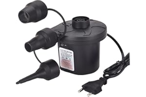 ELEDREME Elektrische Luftpumpe Luftmatratze, 2 in 1 Luftpumpe Elektrisch für Aufblasbar und Ablassen, Pumpe Luftmatratze mit 3 Düsen für luftmatratzen, Aufblasbarer Pool, Schwimmring