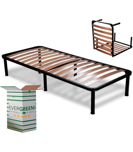 Cadre de lit métal sans matelas avec pied de lit blanc 90x190cm | Leroy Merlin