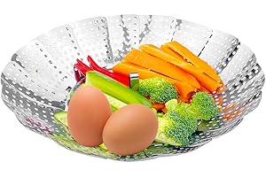 Avesteir dampfgarer einsatz, gemüsedämpfer aus Edelstahl mit Dünsteinsatz, Faltbar Dämpfkorb, Dampfgar-Einsatz, Dampfeinsatz für Gemüse, Kochtöpfe und verschiedenes Kochen, spülmaschinengeeignet