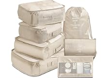 7 Pack Packing Cubes Value Set for Travel Luggage Organiser Bag Compression Pouches Clothes Suitcase Packing Organizers Set w