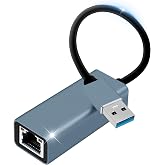 USB Ethernet Adapter, Gigabit 1000Mbps Ethernet to USB 3.0 RJ45 Adapter Compatible with Switch, MacBook, Laptop, Win 11/10/ 8