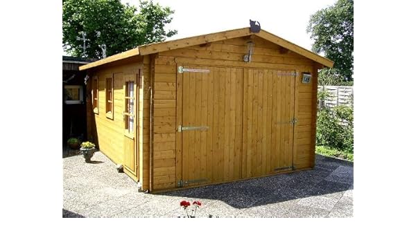 Block Garage Carport 530 380 X 45 Mm Wooden Garage Amazon Co Uk